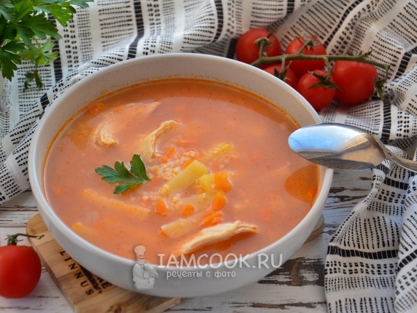 Томатный суп с кускусом, рецепт с фото