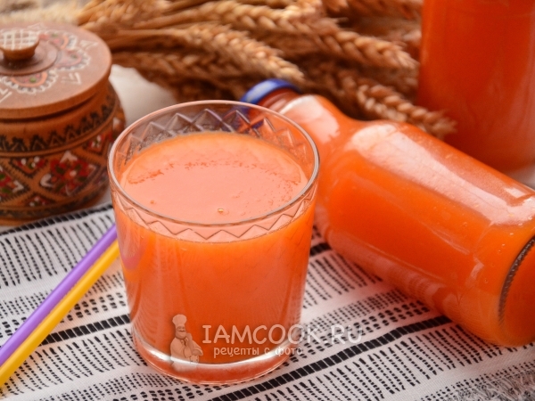 Тыквенно-морковный сок с мякотью на зиму, рецепт с фото