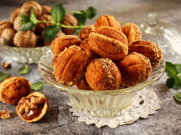 Печенье «Орешки» с грецким орехом, рецепт с фото