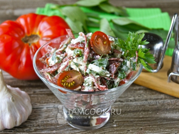 Салат с фасолью и колбасой - лучшие рецепты закуски с разными ингредиентами