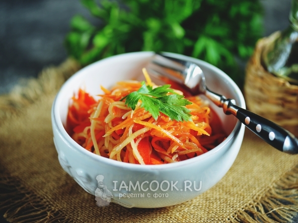Салат из редьки с морковью и болгарским перцем, рецепт с фото