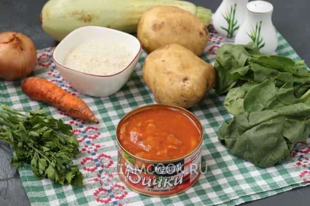 Рецепт: Суп из рыбных консервов - С бычками в томатном соусе и пшеном