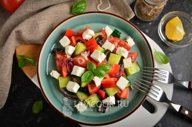 Греческий салат с фетаксой – пошаговый рецепт приготовления с фото