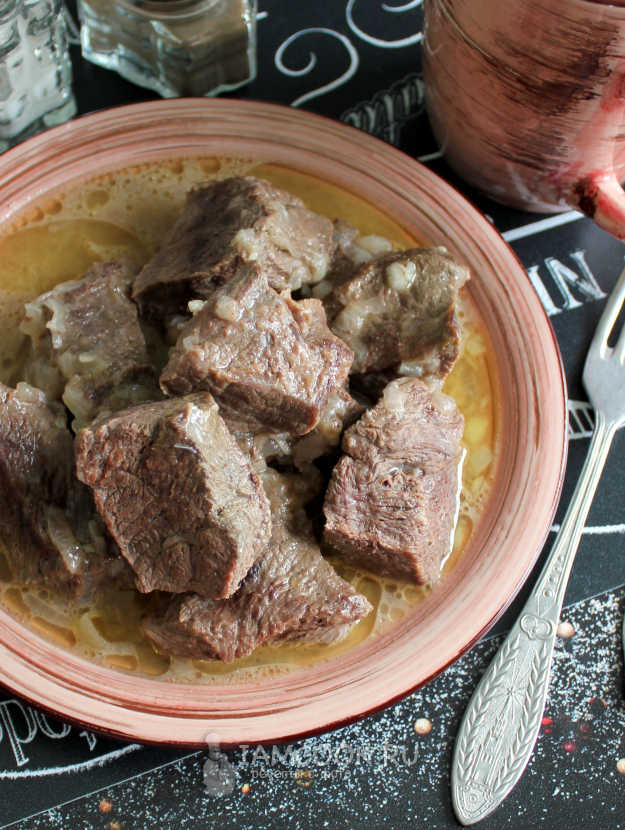 Рецепт бестроногоф из говядины классический на сковороде с фото