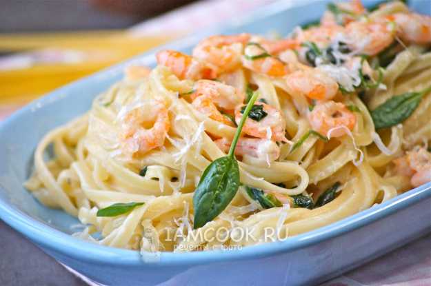 Паста с креветками и шпинатом | Pasta Paolo - рецепты пасты и соусов к пасте