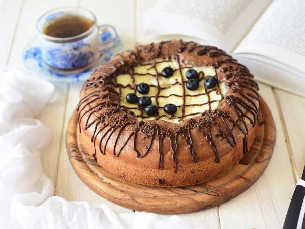 Пирог «Вулкан» с заварным кремом — рецепт с фото пошагово