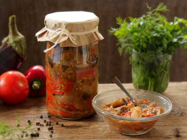 Ингредиенты рецепта салата из баклажанов на зиму