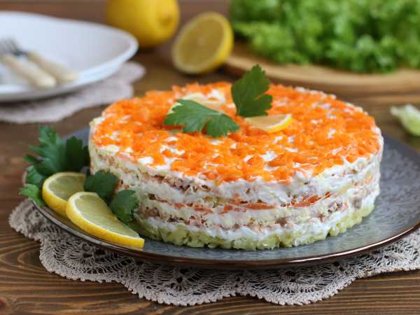 Рецепт рыбного салата слоями – пошаговый рецепт приготовления с фото