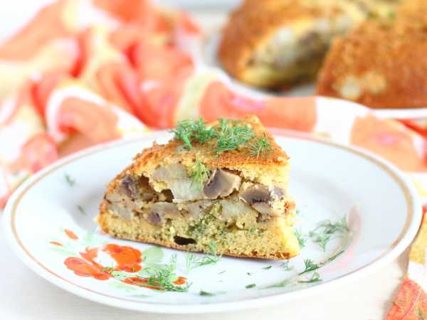 Заливной пирог с картошкой и грибами — рецепт с пошаговыми фото и видео