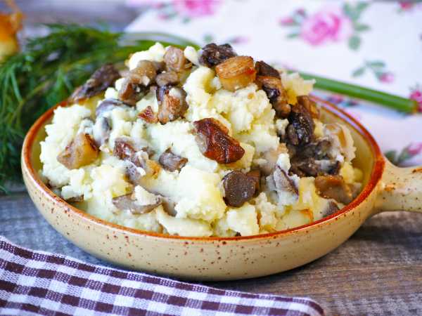Жареная картошка с замороженными грибами – рецепт с фото
