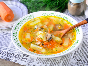 Суп с сардинами и булгуром