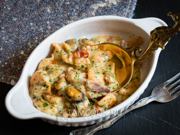 Паста с морепродуктами в сливочном соусе рецепт классический с фото пошагово | Меню недели