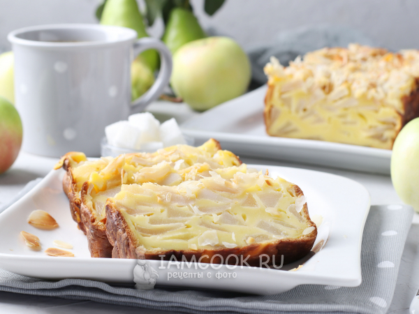 Пирог «Невидимка» с яблоками и грушами, рецепт с фото