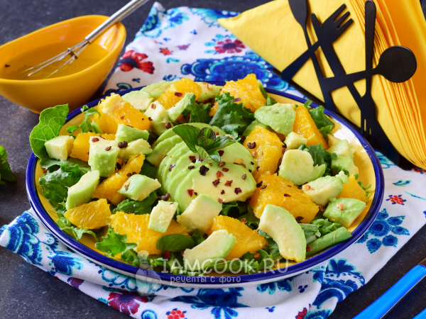 Салат с авокадо и апельсином — рецепт с фото пошагово