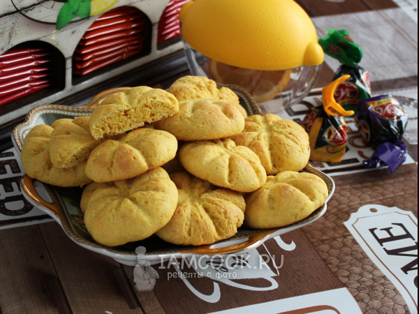 Лимонное печенье «Солнышко» из кукурузной муки, рецепт с фото