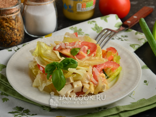 Салат с тофу и помидорами, рецепт с фото