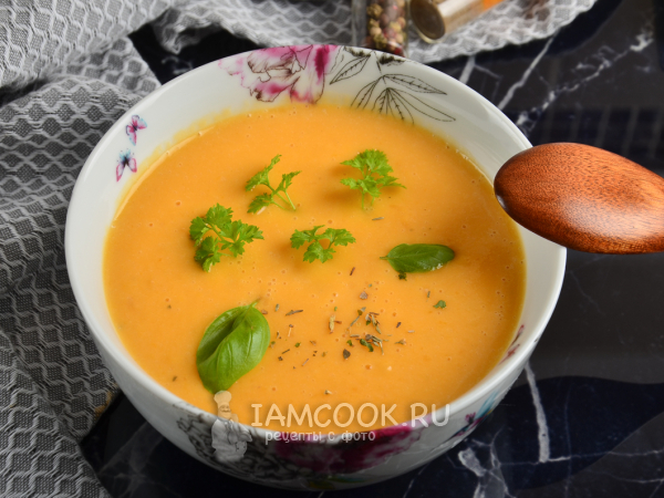 Суп-пюре из тыквы с плавленым сыром, рецепт с фото