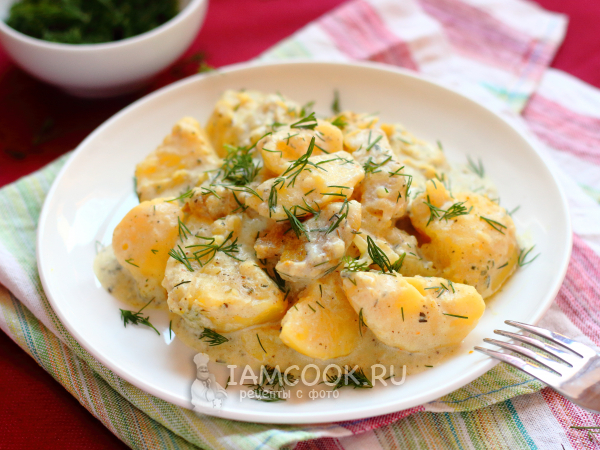 Запеченный картофель со сливками и сыром, пошаговый рецепт на ккал, фото, ингредиенты -