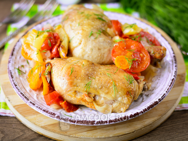 Курица с овощами в рукаве в духовке, рецепт с фото
