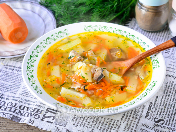 Рыбный суп из консервированной сардины