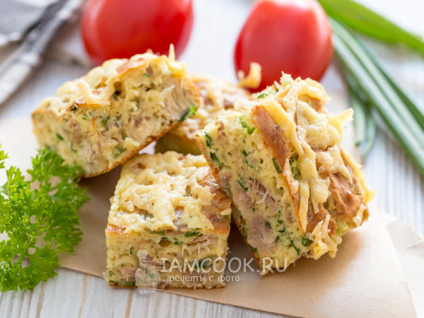Пирог с курицей, зеленым луком и сыром — рецепт с фото пошагово