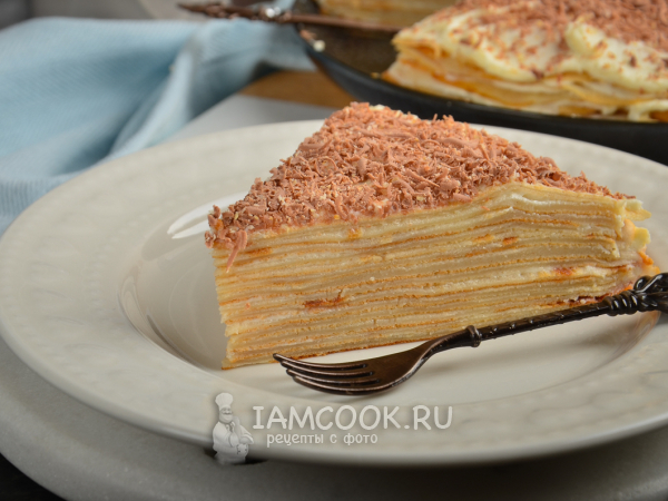 Блинный торт «Наполеон» (диетический), пошаговый рецепт на ккал, фото, ингредиенты - MERI