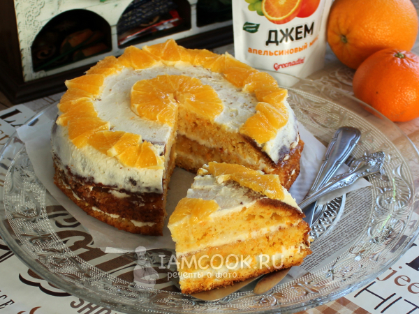 Морковно-апельсиновый торт (с кремом чиз), рецепт с фото