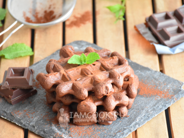 Шоколадные бельгийские вафли, рецепт с фото