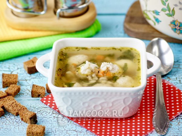 Суп с фрикадельками и перловкой, рецепт с фото