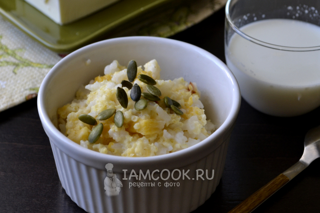 Пшенно-рисовая каша с тыквой в мультиварке на молоке — рецепт с фото .