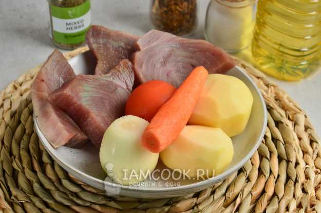 Рецепт: Тунец в овощах - в духовке