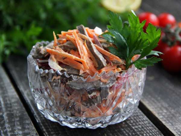 Салат с сердцем свиным и корейской морковью