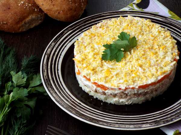 Классика рецептуры – салат Мимоза с рисом