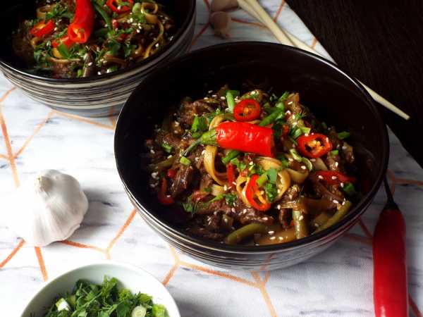 Как приготовить Лапша с соусом терияки, овощами и мясом рецепт пошагово