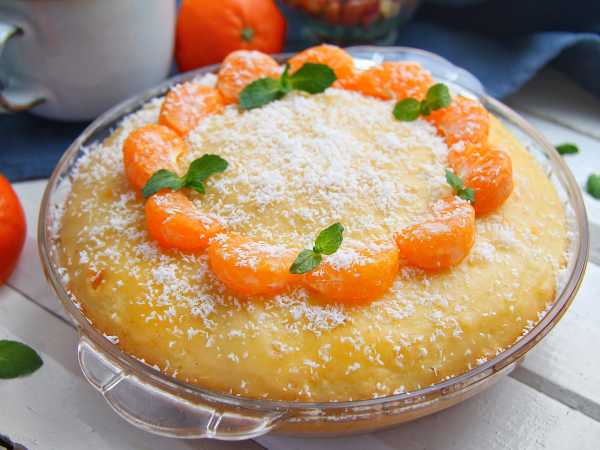 Пирог с мандаринами в духовке рецепт с фото пошагово