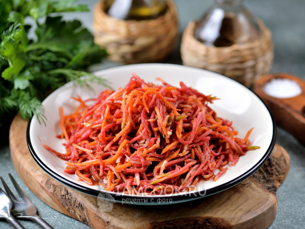 Салат из редьки по-корейски и моркови, рецепт с фото