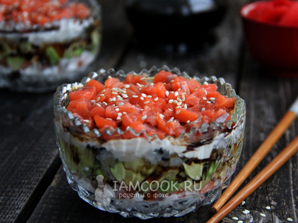 Салат «Ленивые суши», рецепт с фото
