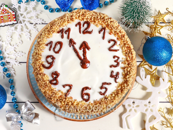 Новогодний торт «Часы» — рецепт с фото пошагово