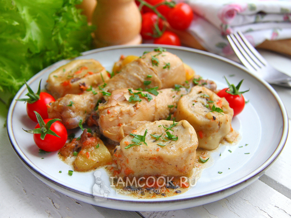 Штрудли с курицей и овощами, пошаговый рецепт с фото от автора Евгения Корчагина