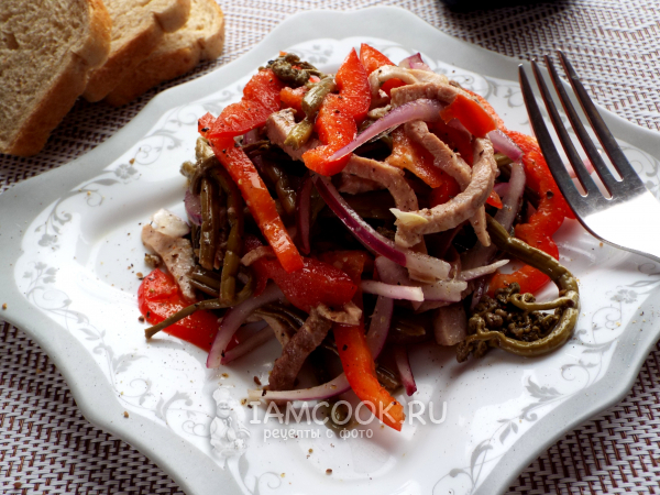 Салат из папоротника с мясом — рецепт с фото пошагово