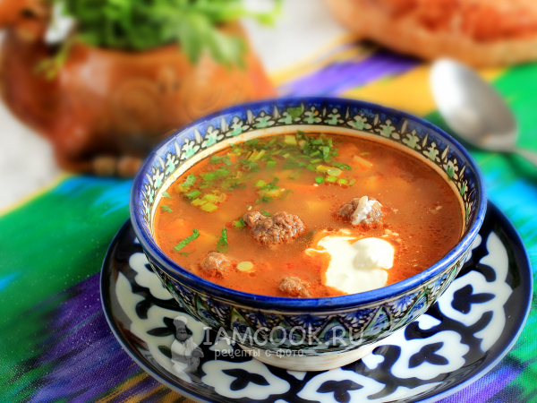 Мастава с фрикадельками (узбекский суп), рецепт с фото