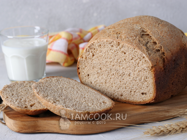 Ржаной хлеб на кефире в хлебопечке (с пшеничной мукой), рецепт с фото