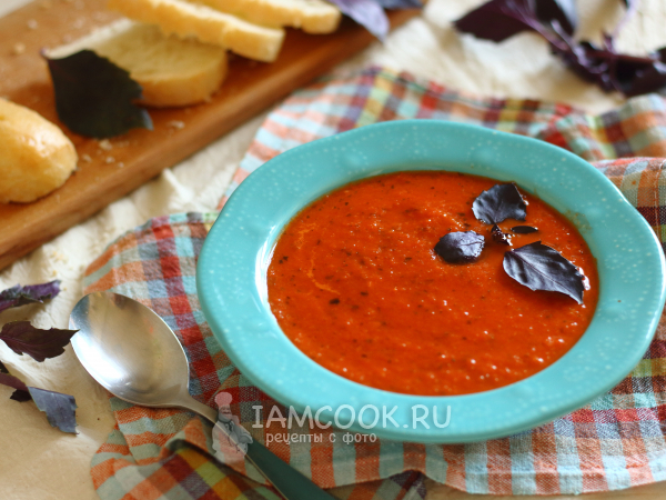 Томатный суп-пюре из свежих помидоров, рецепт с фото