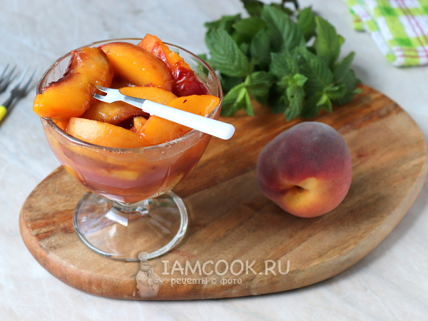 Карамелизованные персики, рецепт с фото