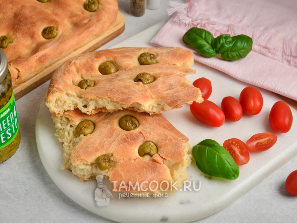 Фокачча с оливками, рецепт с фото