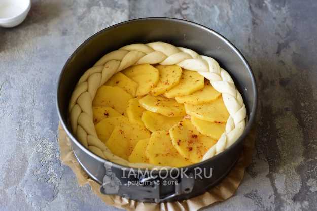 открытый пирог с картошкой и луком в духовке рецепт | Дзен