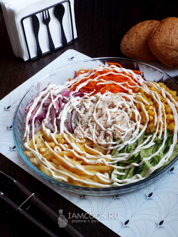 Рецепт салата с картошкой фри