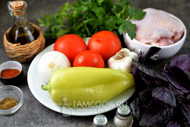 Сытный чахохбили из курицы с болгарским перцем – пошаговый рецепт приготовления с фото