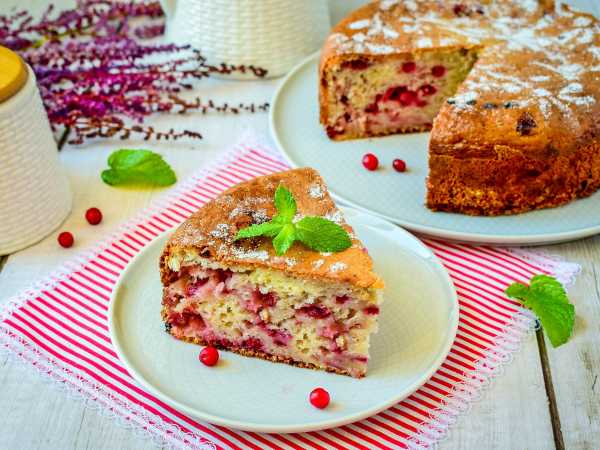 Пирог с брусникой – 8 рецептов в духовке с пошаговыми фото