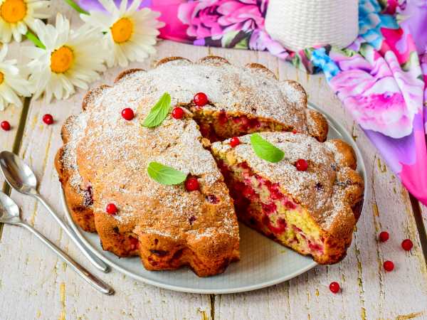 Пирог с брусникой и сметаной, пошаговый рецепт на ккал, фото, ингредиенты - Стелла